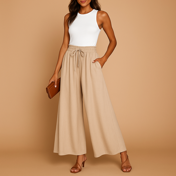 Kvinnors vida byxor med hög midja - snygg och avslappnad kontorsklädsel