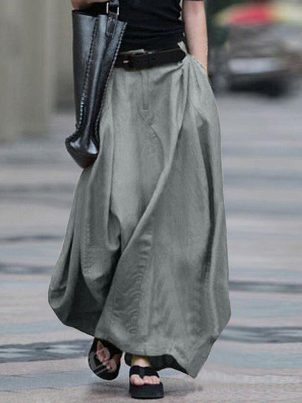 Kvinno maxi kjol - flödande långkjol för avslappnad stil