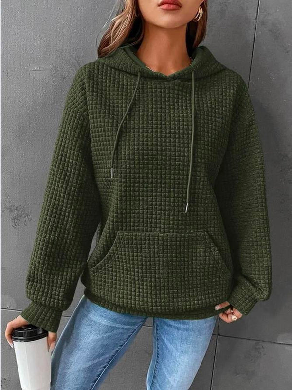 Hooded pullover - quiltad tröja för damer