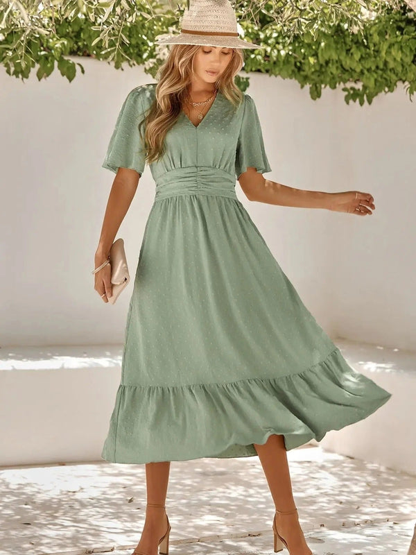 Bohemian Maxi Dress for Women: Loose, Short Sleeve, Flowy, Summer Comfort