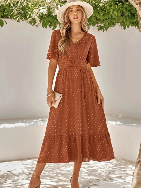 Bohemian Maxi Dress for Women: Loose, Short Sleeve, Flowy, Summer Comfort