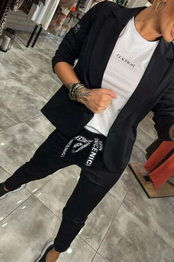 2-delad damblazer och skräddarsydda byxor - stiliga kontorskläder