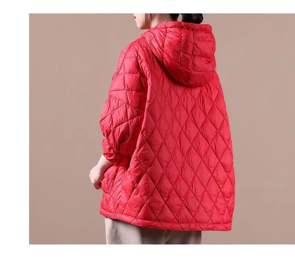 Damens oversized quilted vinterpufferjacka med huva - stiligt isolerat ytterplagg för vardagligt bruk