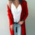 Kvinnors lång cardigan - chic lättstickad tröja för året runt-stil