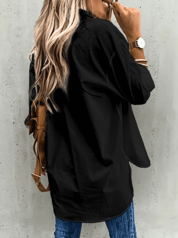 Kvinnors avslappnade skjorta lättvikts långärmad blus - mångsidig vardagsklädsel för stiliga damer