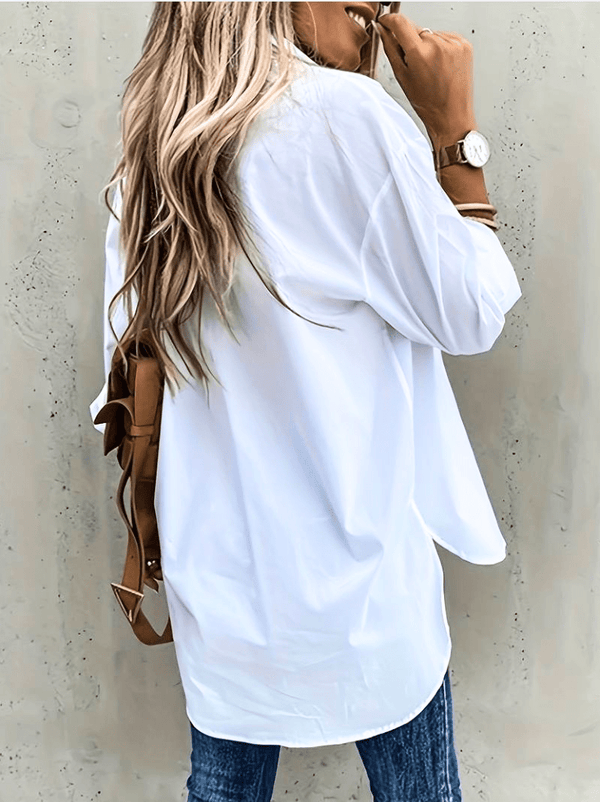 Kvinnors avslappnade skjorta lättvikts långärmad blus - mångsidig vardagsklädsel för stiliga damer