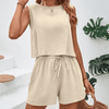 2-delat kvinnligt casual loungewear-set - mjukt tyg, trendy sommaroutfit