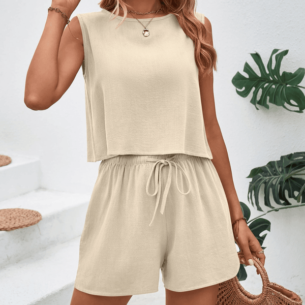 2-delat kvinnligt casual loungewear-set - mjukt tyg, trendy sommaroutfit
