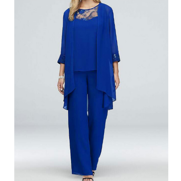 3-delat formellt damoutfit - elegant tunika och byxor - kontorskläder, snygg design