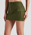 Kvinnors cargo mini kjol med funktionella fickor - beige casual stil för dina vardagslooks