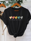 T-shirt för kvinnor med hjärtmotiv - mjuk och avslappnad stil för vardagen