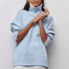 Kvinnors oversized turtlenecktröja i lyxig stickning - för avslappnad lager-på-lager stil i höst & vinter