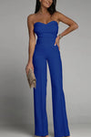 Kvinnors jumpsuit med avskuren axel och korsett-design - elegant kvällsoutfit för damer