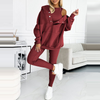 Kvinnors lounging-set - mysig hoodie och leggings i mjukt tyg för avslappnad hemmabruk