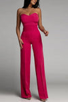 Kvinnors jumpsuit med avskuren axel och korsett-design - elegant kvällsoutfit för damer