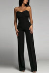 Kvinnors jumpsuit med avskuren axel och korsett-design - elegant kvällsoutfit för damer