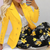 2-delad damblazer och byxset med livfullt blommönster - elegant kontorsklädsel