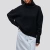 Kvinnors oversized turtlenecktröja i lyxig stickning - för avslappnad lager-på-lager stil i höst & vinter