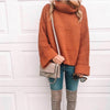 Damens oversized stickad jumper - trendig cowl neck-design för mysig vardagsstil