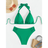 2-delad dambadmode - stiligt bikini-set med triangel-topp och högmidjade bottoms för strandutflykter