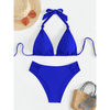 2-delad dambadmode - stiligt bikini-set med triangel-topp och högmidjade bottoms för strandutflykter