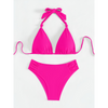 2-delad dambadmode - stiligt bikini-set med triangel-topp och högmidjade bottoms för strandutflykter