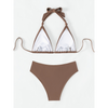 2-delad dambadmode - stiligt bikini-set med triangel-topp och högmidjade bottoms för strandutflykter