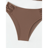 2-delad dambadmode - stiligt bikini-set med triangel-topp och högmidjade bottoms för strandutflykter