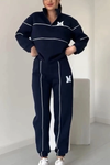 2-delad damträningsdräkt - trendigt set med mjuk zip-up topp och byxor för avslappnat bruk