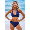 2-delad bikini set för kvinnor - hög midja med stilrent halterneck för strand och pool