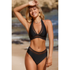 2-delad bikini set för kvinnor - hög midja med stilrent halterneck för strand och pool