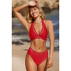 2-delad bikini set för kvinnor - hög midja med stilrent halterneck för strand och pool