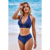 2-delad bikini set för kvinnor - hög midja med stilrent halterneck för strand och pool