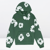 2-delad kvinnlig hoodie loungewear-set med blommigt mönster - stiligt bomullsensemble för avslappnad stil