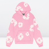 2-delad kvinnlig hoodie loungewear-set med blommigt mönster - stiligt bomullsensemble för avslappnad stil