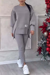 2-delad oversized sweatshirt och leggings set - mjuk loungekläder för avslappnade dagar