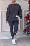 2-delad oversized sweatshirt och leggings set - mjuk loungekläder för avslappnade dagar