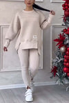 2-delad oversized sweatshirt och leggings set - mjuk loungekläder för avslappnade dagar