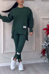 2-delad oversized sweatshirt och leggings set - mjuk loungekläder för avslappnade dagar