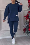 2-delad oversized sweatshirt och leggings set - mjuk loungekläder för avslappnade dagar