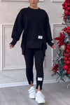 2-delad oversized sweatshirt och leggings set - mjuk loungekläder för avslappnade dagar
