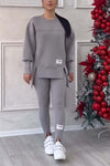 2-delad oversized sweatshirt och leggings set - mjuk loungekläder för avslappnade dagar