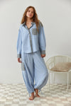 2-delad pyjamas-set för kvinnor – avslappnad loungewear med mysig topp och byxor