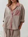 2-delad pyjamas-set för kvinnor – avslappnad loungewear med mysig topp och byxor