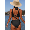 2-delad kvinnors baddräkt – stilfullt högmidjad bikini set för stranden