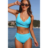 2-delad kvinnors baddräkt – stilfullt högmidjad bikini set för stranden