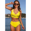 2-delad kvinnors baddräkt – stilfullt högmidjad bikini set för stranden