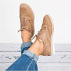 Dam derby skor - mysiga mocka snörskor med broguedetaljer - smart casual stil