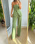 Kvinnors skräddarsydda jumpsuit - elegant bandeau-design med stiliga vida byxor