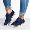 Dam derby skor - mysiga mocka snörskor med broguedetaljer - smart casual stil